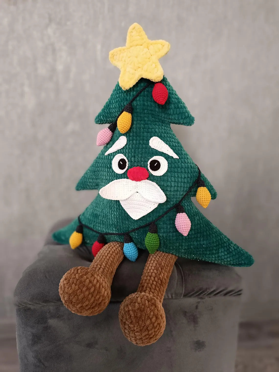 Crochet Pattern Christmas Tree Pillow