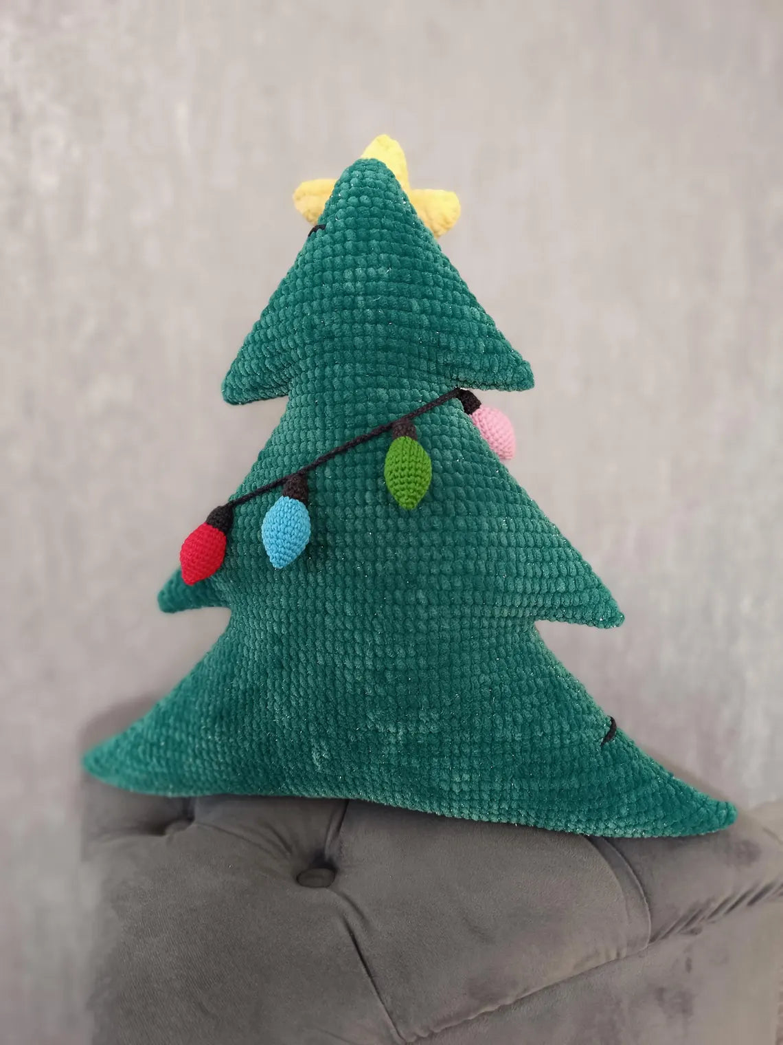 Crochet Pattern Christmas Tree Pillow