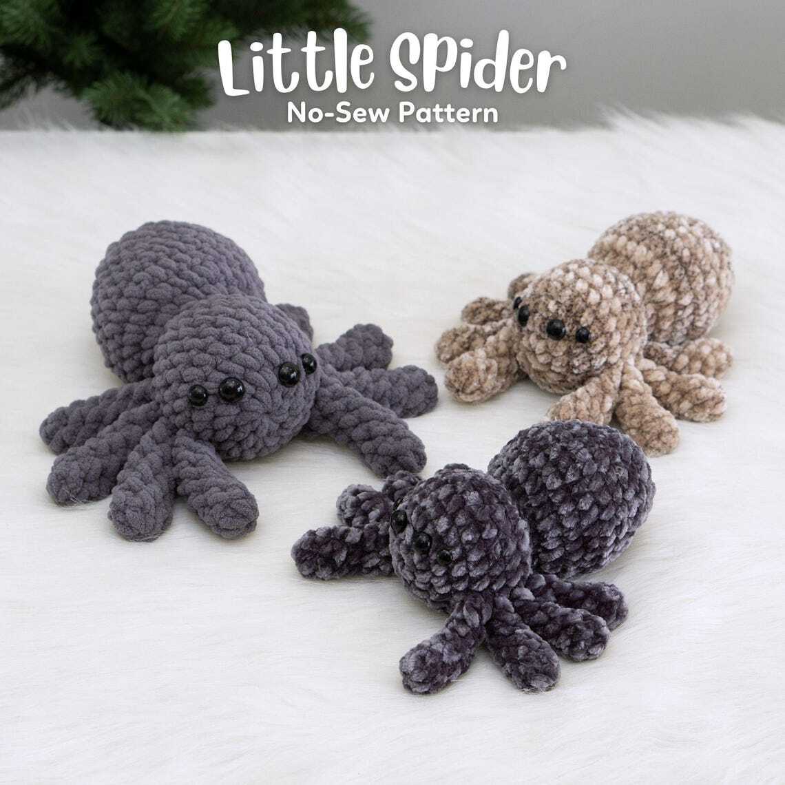 3in1 No-Sew Spider Plushies Crochet Bundle - PDF Pattern (5 Languages)