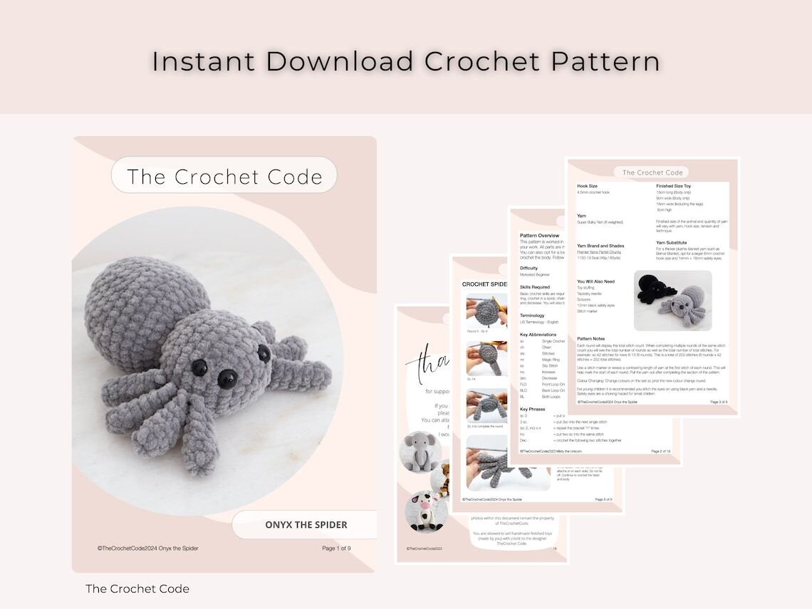 No Sew Spider Crochet Pattern