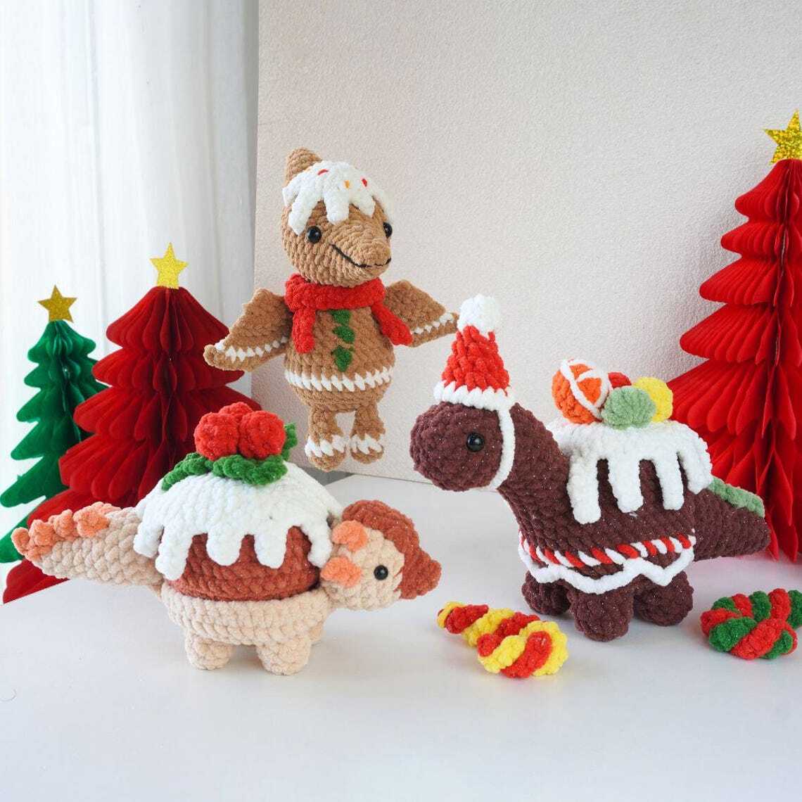 Festive Treatosaurs Crochet Pattern Bundle